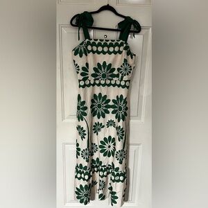 Floral Green and White Women's Dress